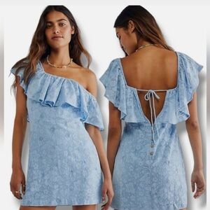 Free People Light blue Girl Crush Lace Mini Dress